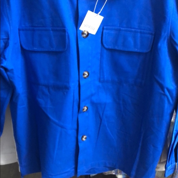 9TOFIVE Royal Blue Shirt Jacket with Collared Design - Picture 5 of 7